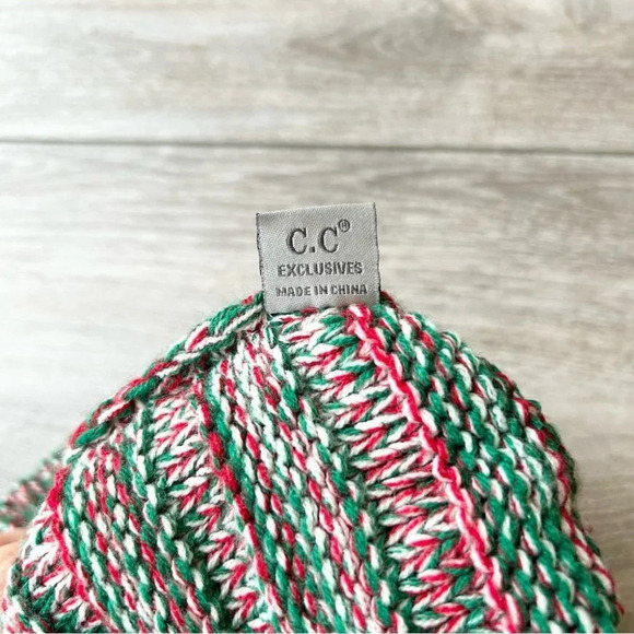 C.C Hat Oversized Baggy Slouch Thick Warm Cap Hat Skully Mixed Cable Knit Beanie - Picture 9 of 12